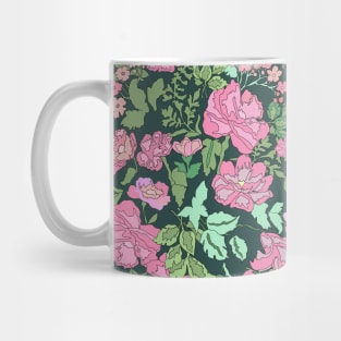 Pink repeating flower pattern Mug